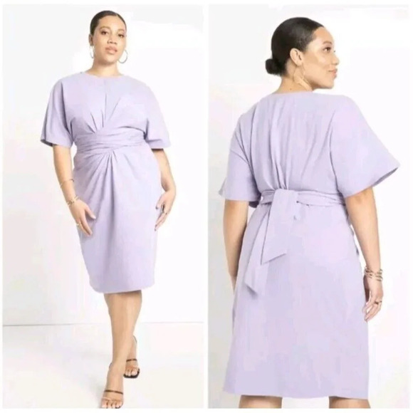 Eloquii Lavender Midi Dress - Picture 1 of 13